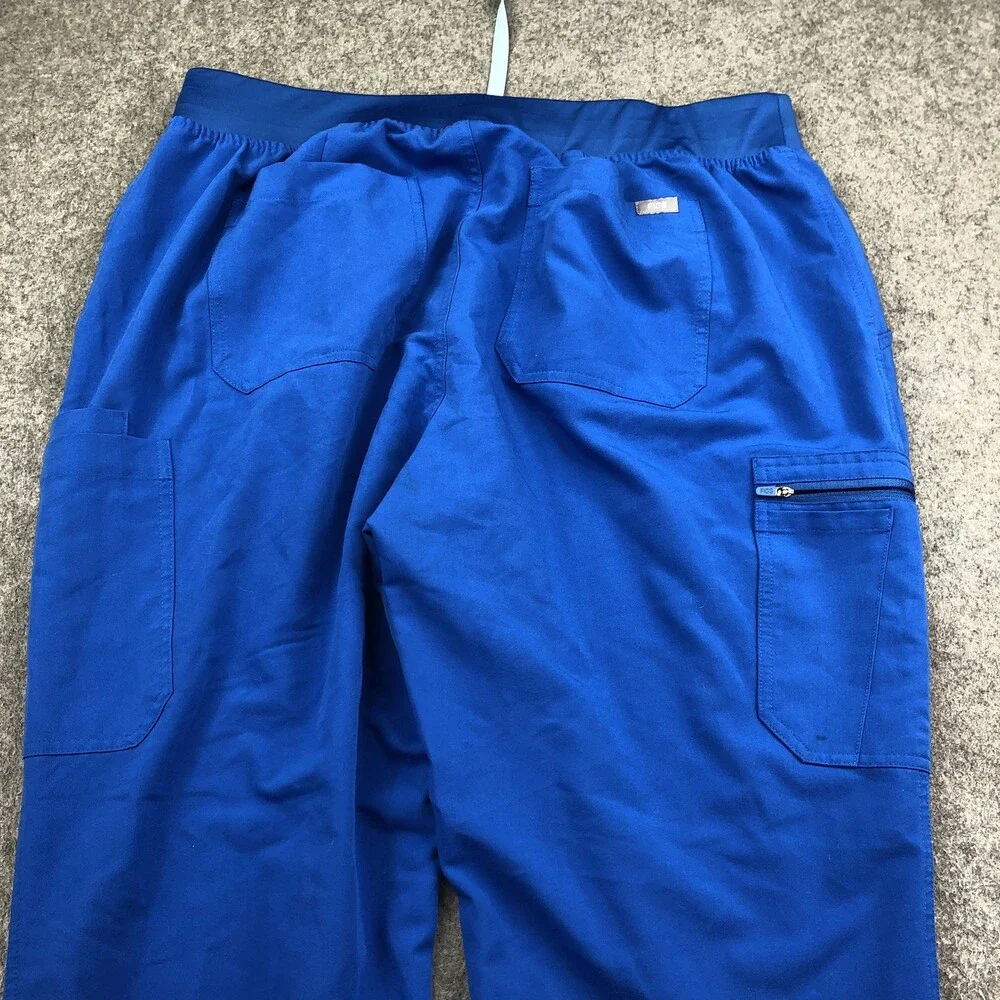 FIGS Scrub Pants Mens 3XL Blue Technical Collection Straight Drawstring Cargo
